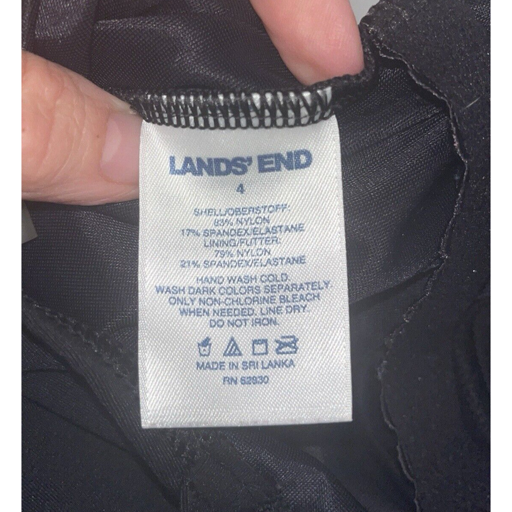 Lands End Womens One Piece Swim Suit Black Skirt 4 Preppy Modest Classic Minimal - Picture 3 of 10
